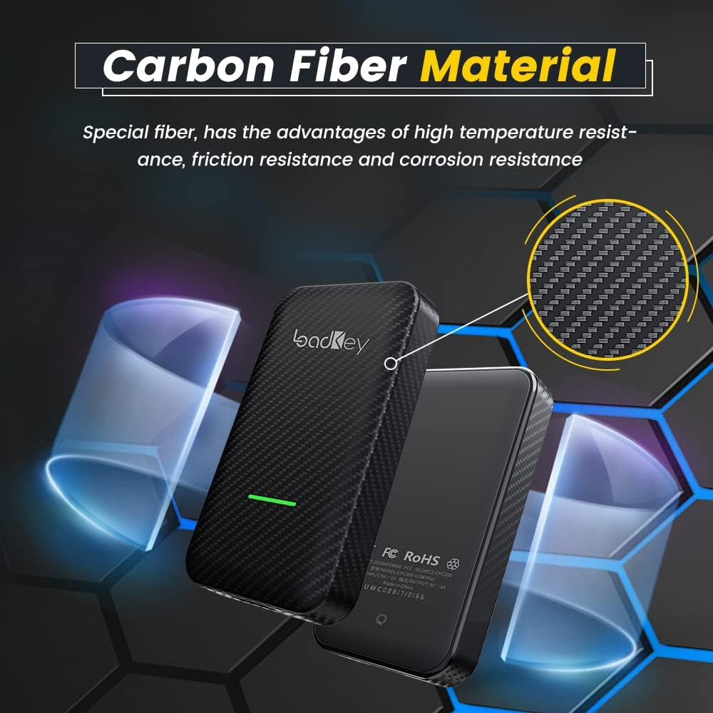 2022 New Carbon Fiber Shell Wireless Carplay Adapter for OEM Apple Carplay Cars,Fit for Iphone 6 and Newer, Auto-Connection, Online Update,Car Link Convert Your Factory Carplay to Wireless