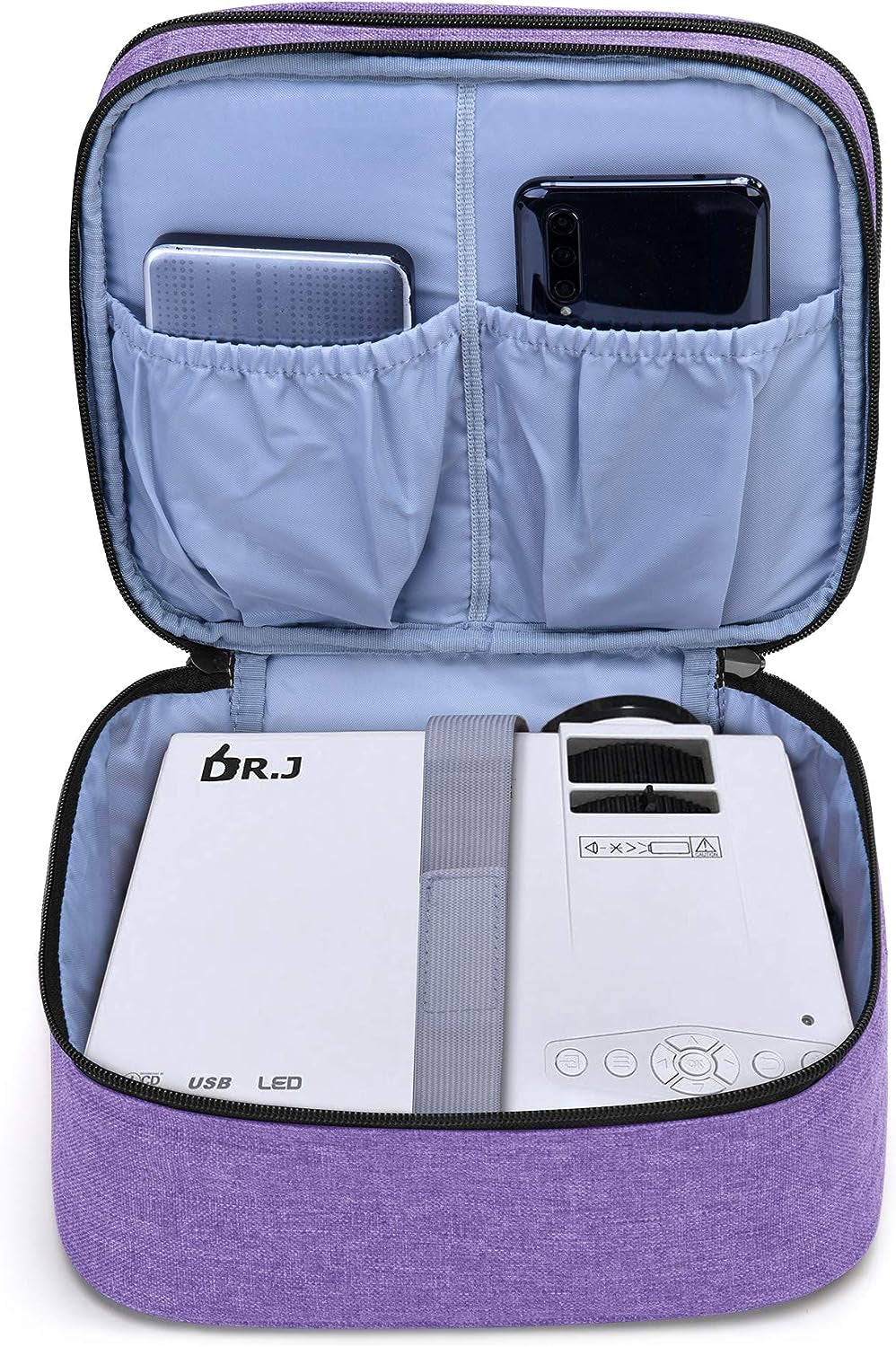 Carrying Bag Compatible with DR.J Mini Projector, Portable Case for Mini Projector and Accessories, Purple
